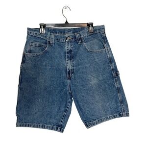 Wrangler Authentic Issue Mens Carpenter Shorts Blue Denim 64WC2ZD Size 34